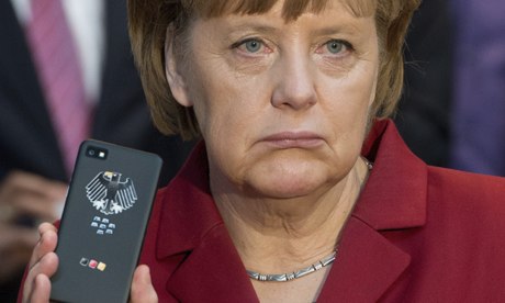Angela Merkel with phone